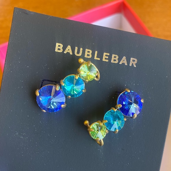 Baublebar Cesli Ear Crawler Earrings ombré green blue gold - Picture 3 of 8